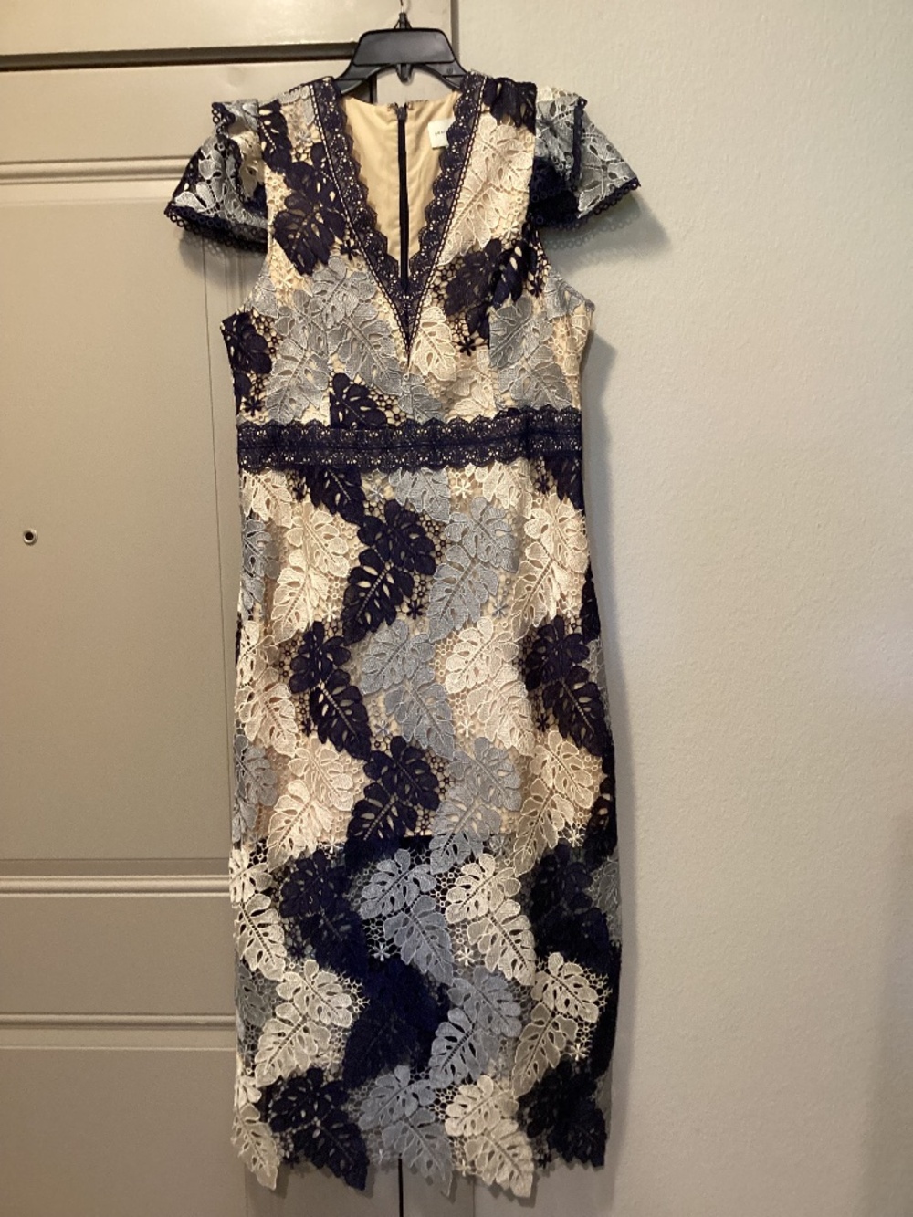 Adelyn Rae Adeline Palm Lace Midi Dress, size XL